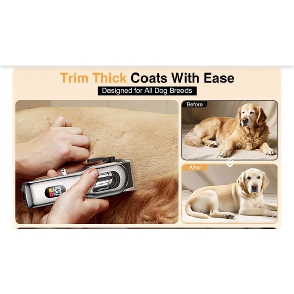 New Professional Cordless Dog Pet Hair Clippers  Grooming Kit Low Noise 8 Combs - Picture 5 of 16